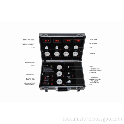 AC and DC Lamps Demo Case with 4 Datas Displayed (TW-GLF4228-4P)